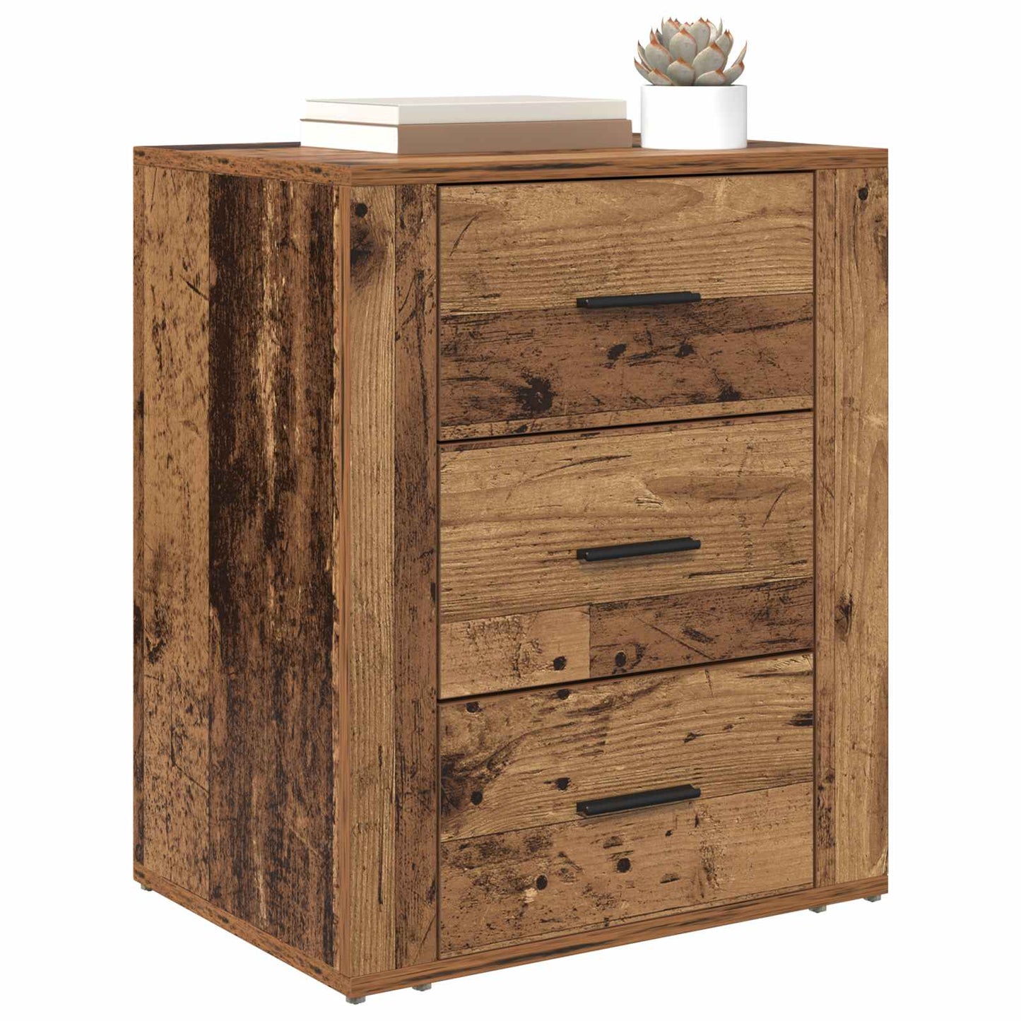 vidaXL Bedside Cabinet Old Wood 35 x 50 x 60 cm Engineered Wood