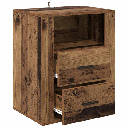 vidaXL Bedside Cabinet Old Wood 35 x 50 x 60 cm Engineered Wood