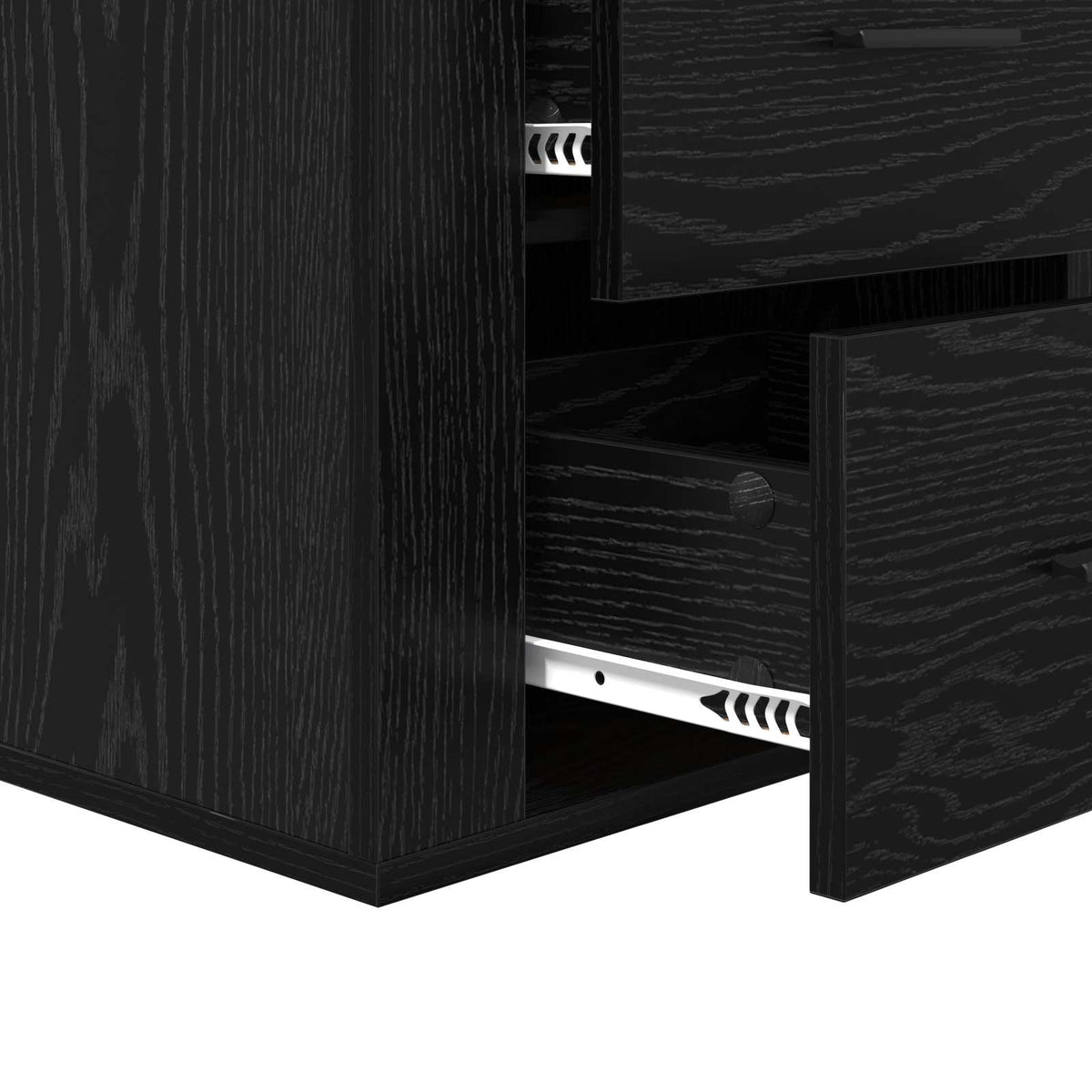 vidaXL Bedside Cabinet Black Oak 35 x 50 x 60 cm Engineered Wood