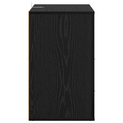 vidaXL Bedside Cabinet Black Oak 35 x 50 x 60 cm Engineered Wood