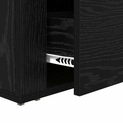 vidaXL Bedside Cabinet Black Oak 35 x 60 x 50 cm Engineered Wood