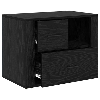 vidaXL Bedside Cabinet Black Oak 35 x 60 x 50 cm Engineered Wood