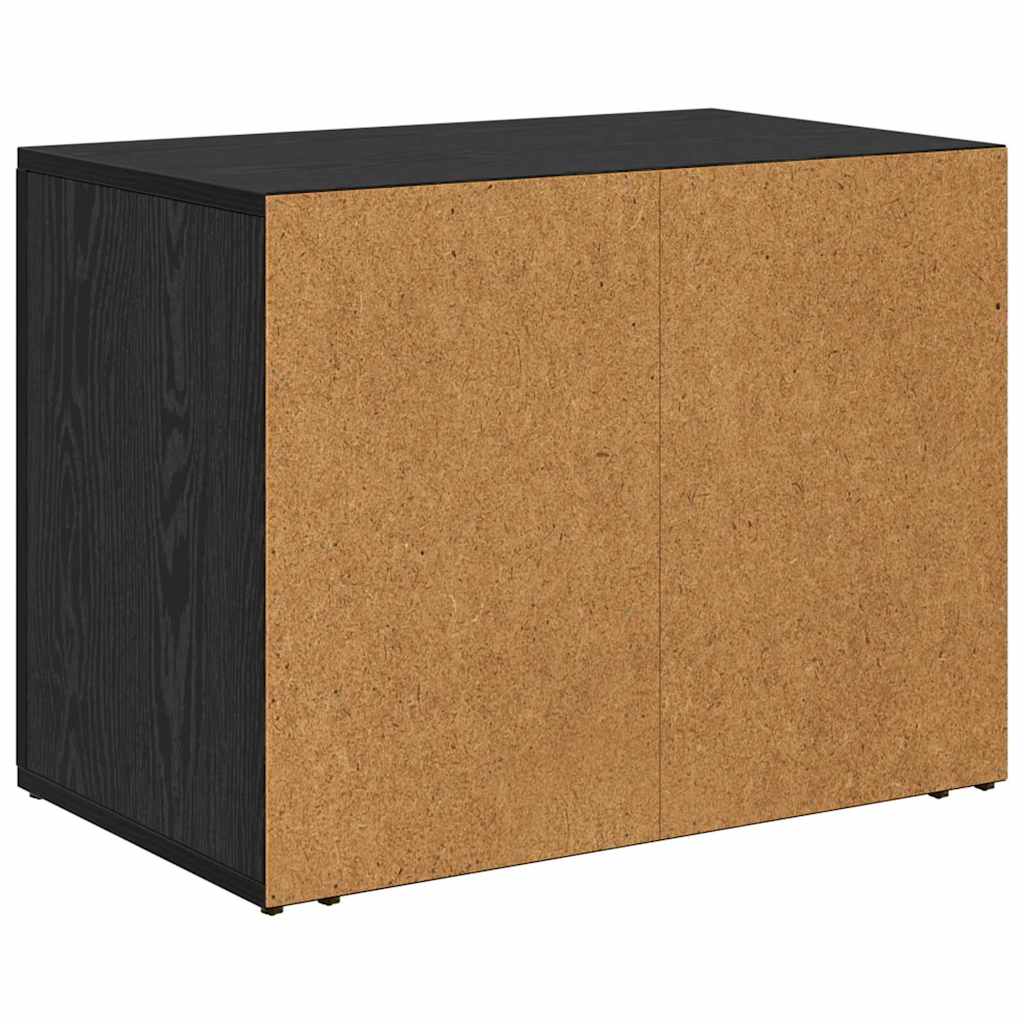 vidaXL Bedside Cabinet Black Oak 35 x 60 x 50 cm Engineered Wood