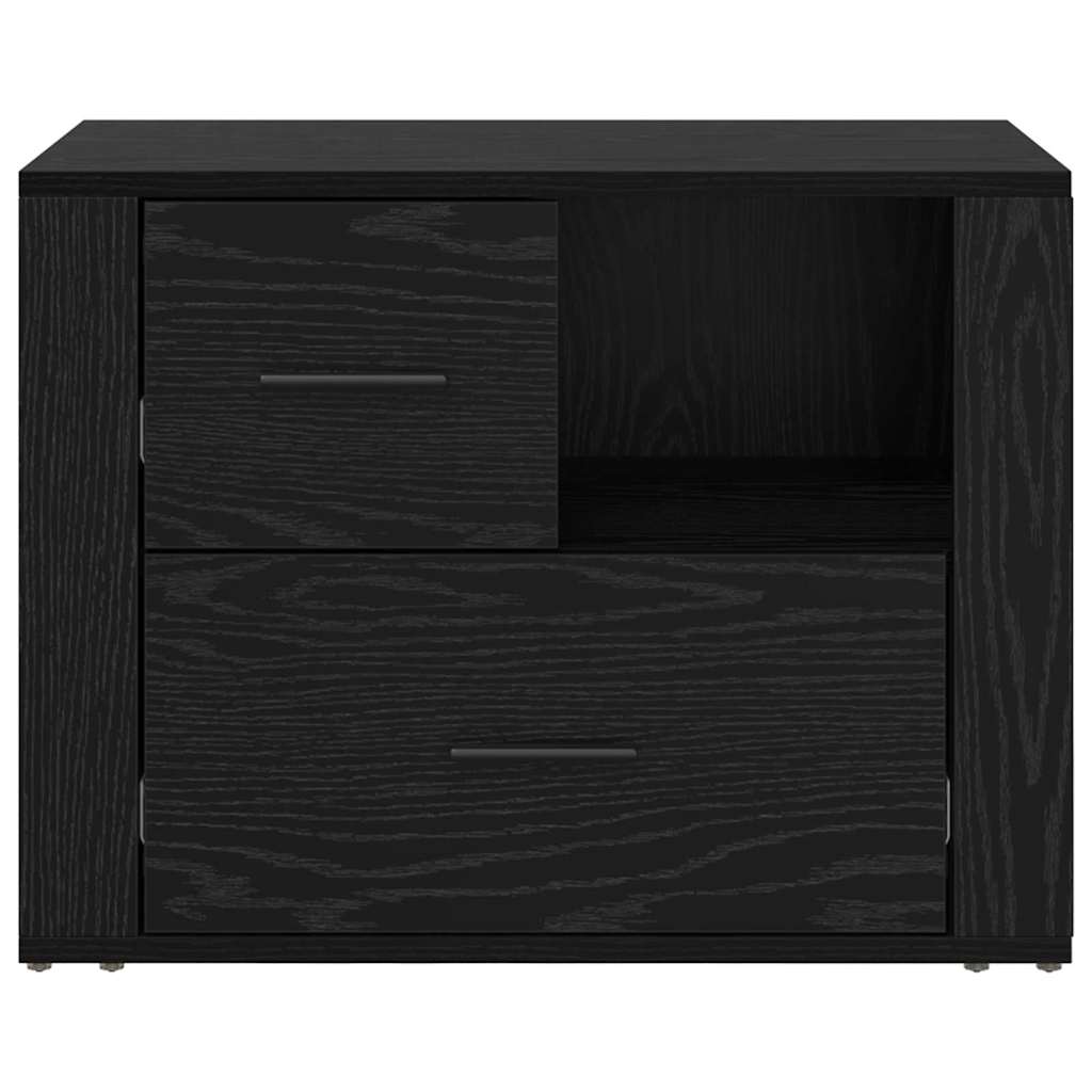 vidaXL Bedside Cabinet Black Oak 35 x 60 x 50 cm Engineered Wood
