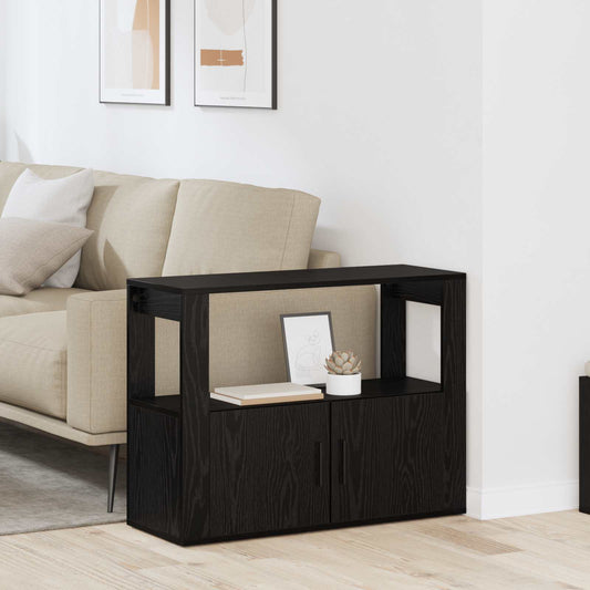 vidaXL Sideboard Black oak 80 x 30 x 60 cm Engineered Wood