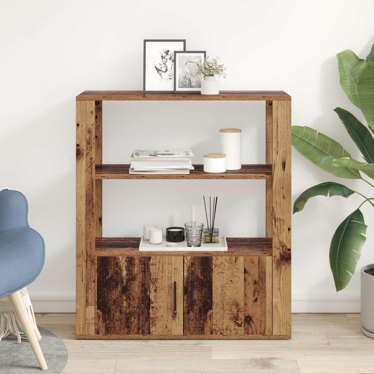 vidaXL Sideboard Old wood 30 x 80 x 90 cm Engineered Wood