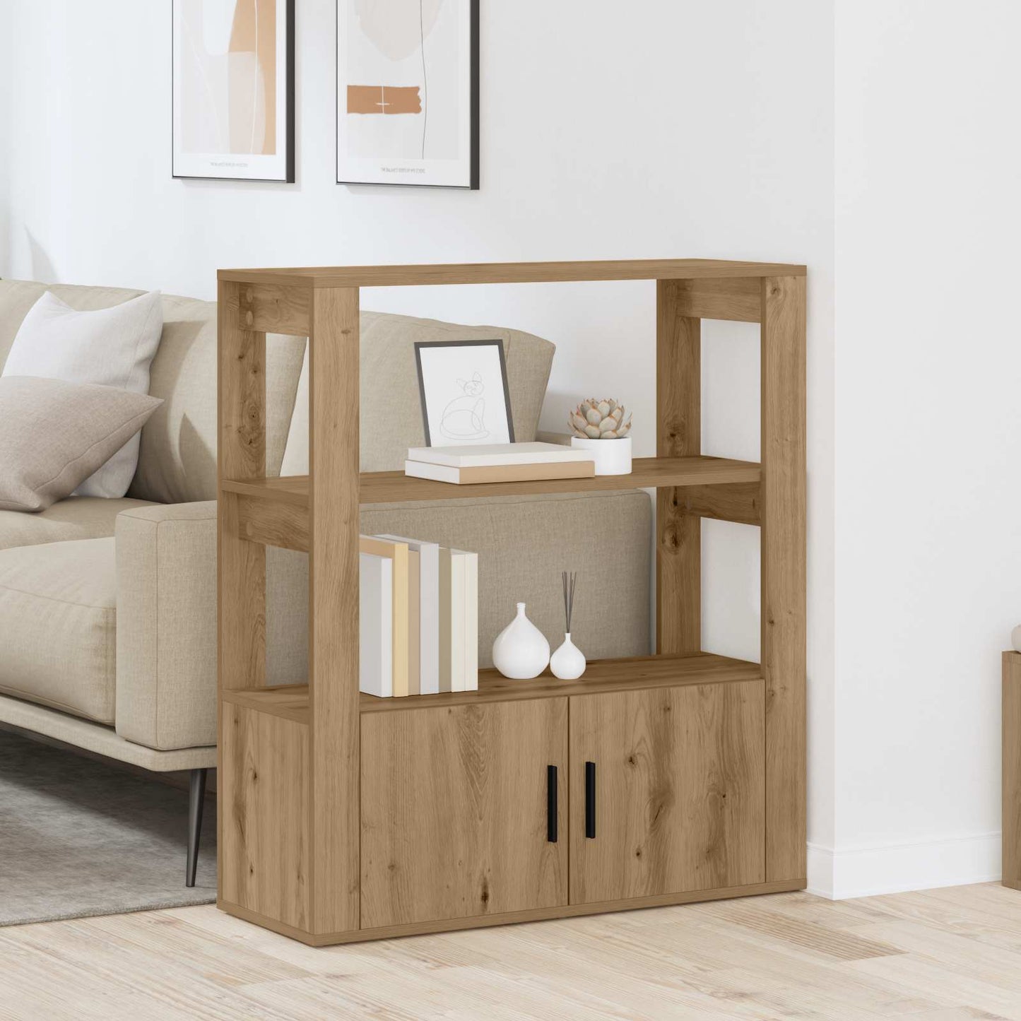 vidaXL Sideboard Artisan oak 30 x 80 x 90 cm Engineered Wood