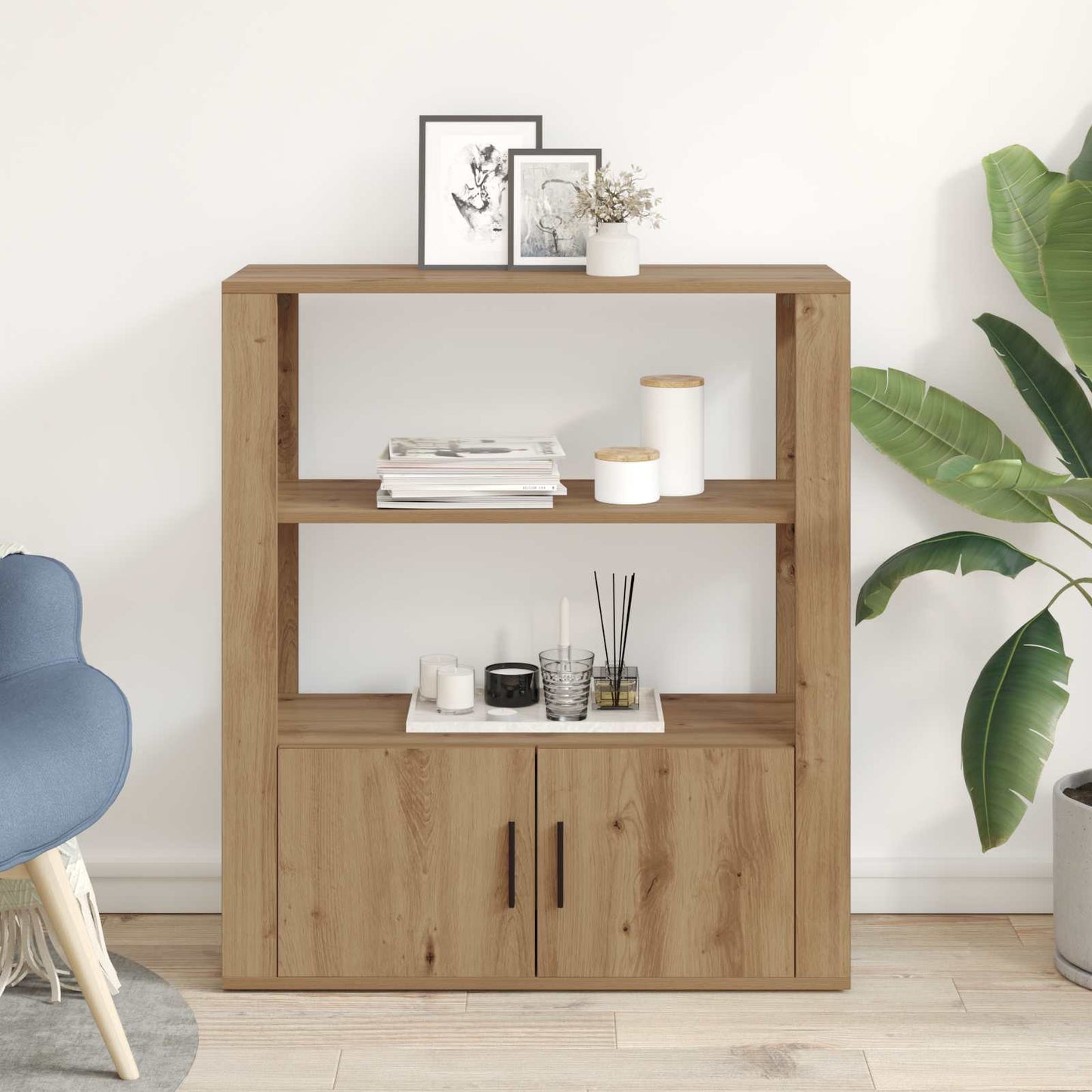 vidaXL Sideboard Artisan oak 30 x 80 x 90 cm Engineered Wood