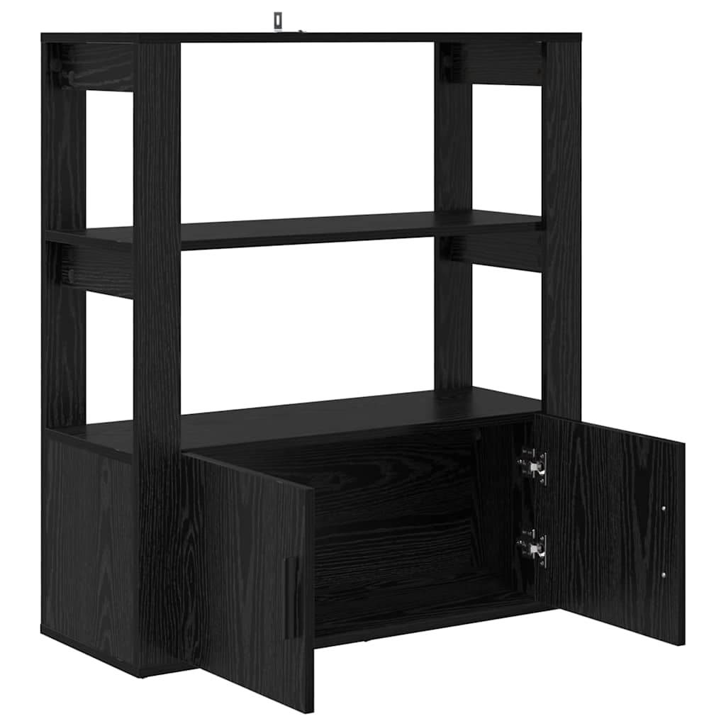 vidaXL Sideboard Black oak 30 x 80 x 90 cm Engineered Wood