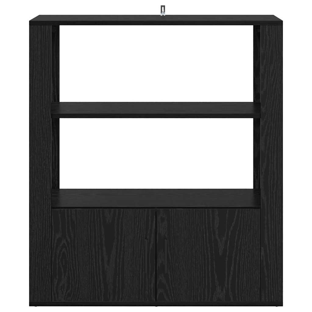 vidaXL Sideboard Black oak 30 x 80 x 90 cm Engineered Wood