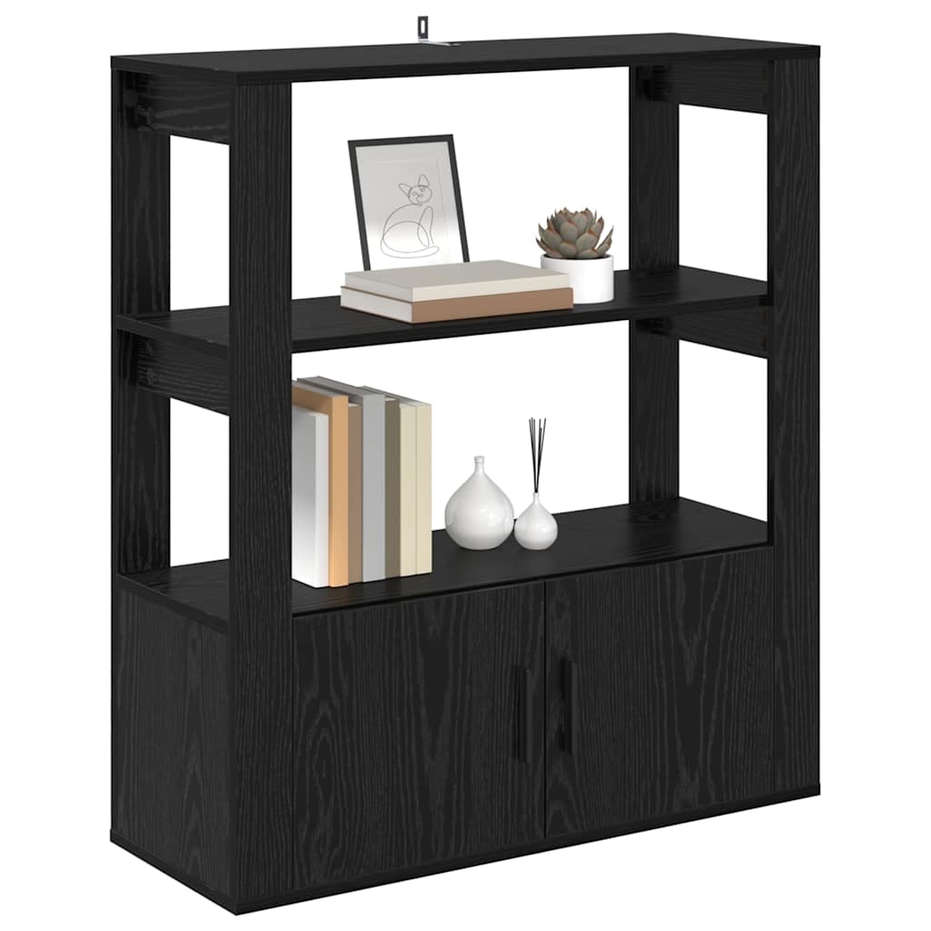 vidaXL Sideboard Black oak 30 x 80 x 90 cm Engineered Wood