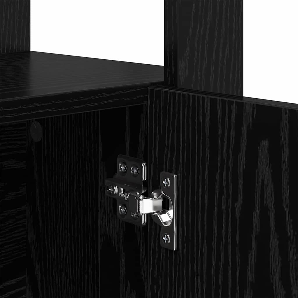 vidaXL Sideboard Black oak 30 x 80 x 119.5 cm Engineered wood