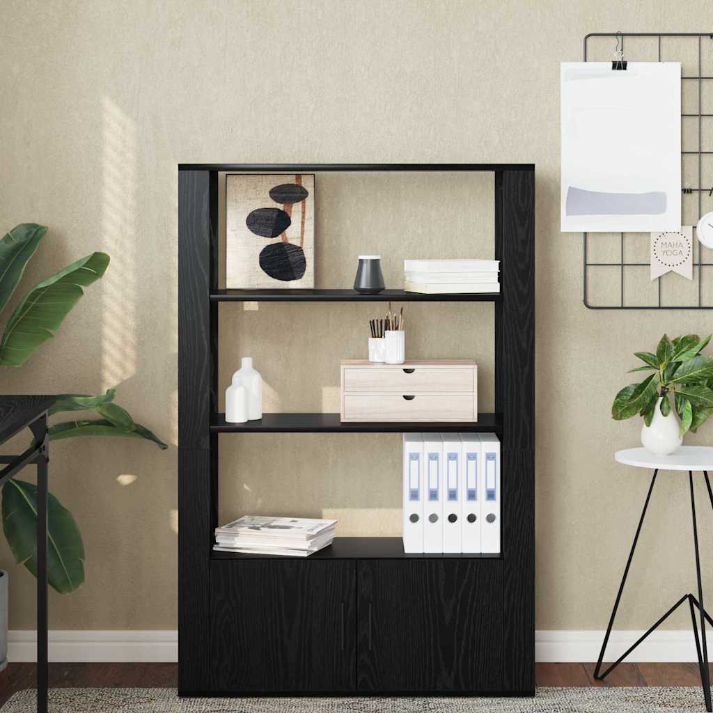 vidaXL Sideboard Black oak 30 x 80 x 119.5 cm Engineered wood