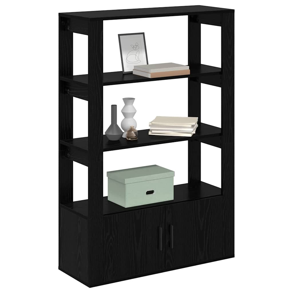 vidaXL Sideboard Black oak 30 x 80 x 119.5 cm Engineered wood