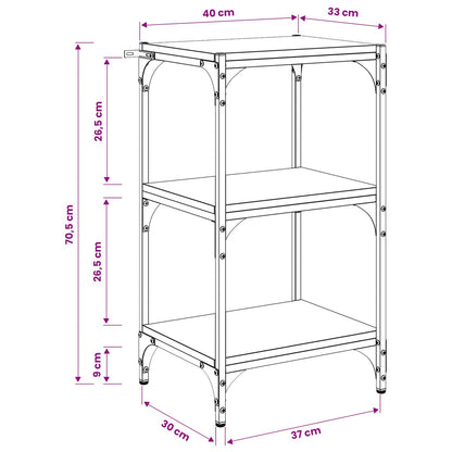 vidaXL Book Cabinet 3-Tier 40 x 33 x 70.5 cm Engineered wood