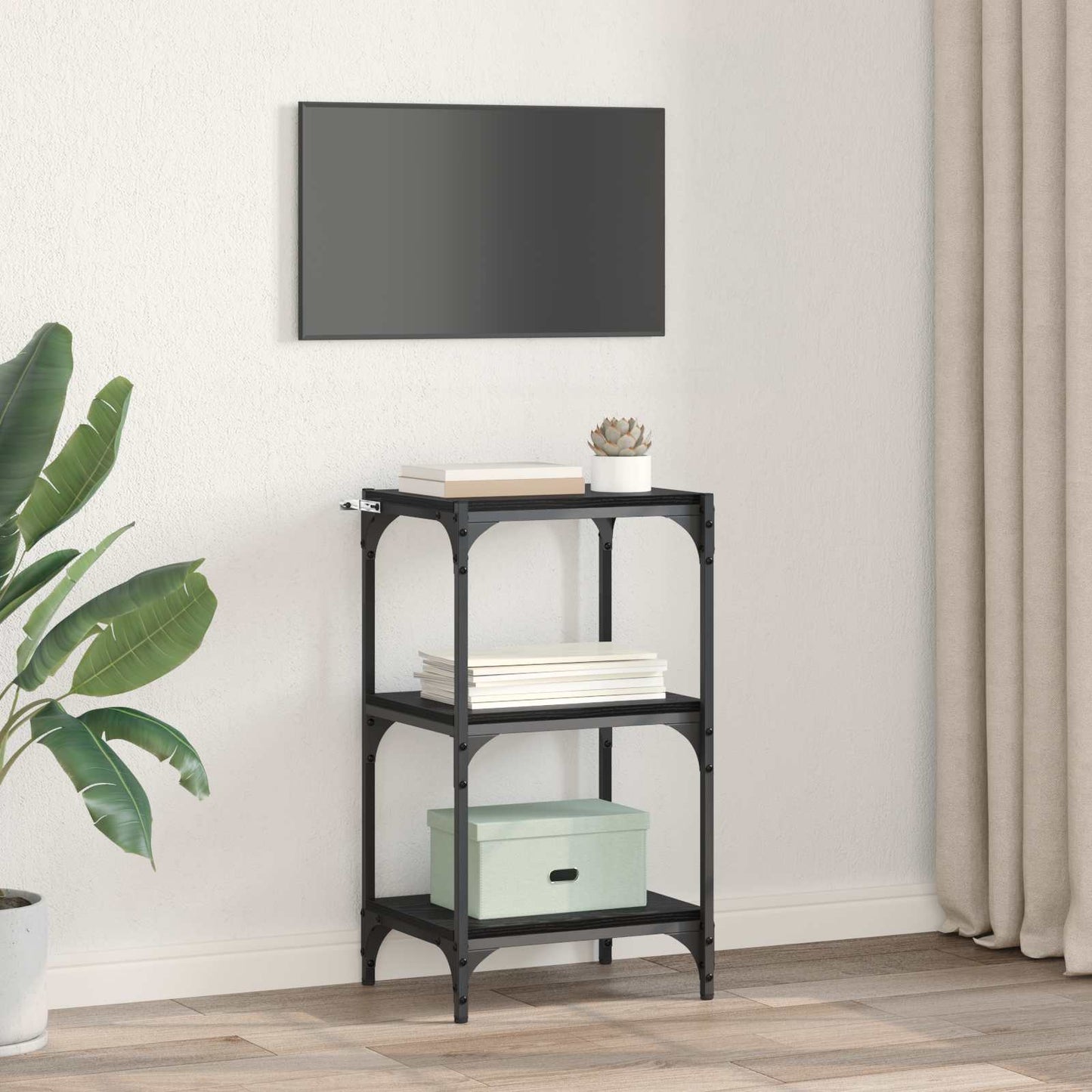 vidaXL Book Cabinet Black oak 40 x 33 x 70.5 cm Engineered wood