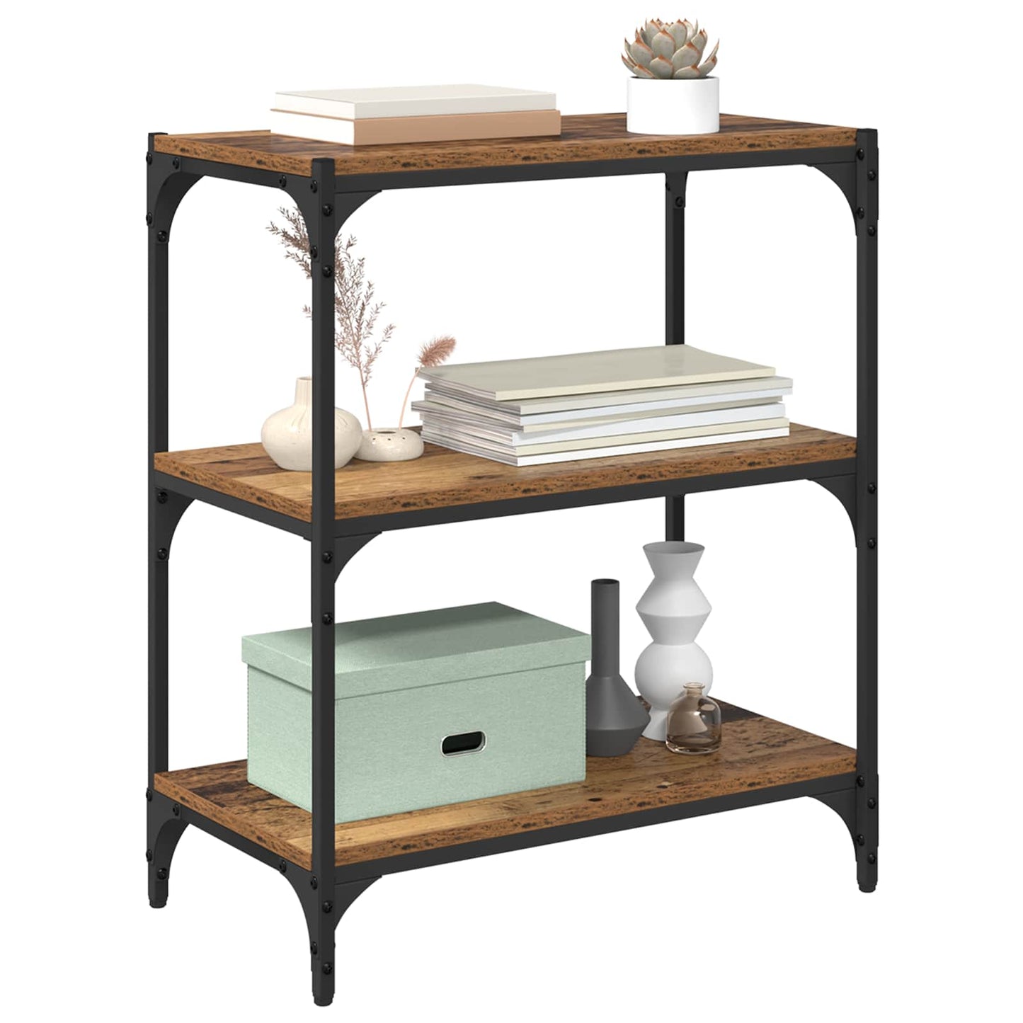 vidaXL Book Cabinet Old wood 60 x 33 x 70.5 cm Engineered wood
