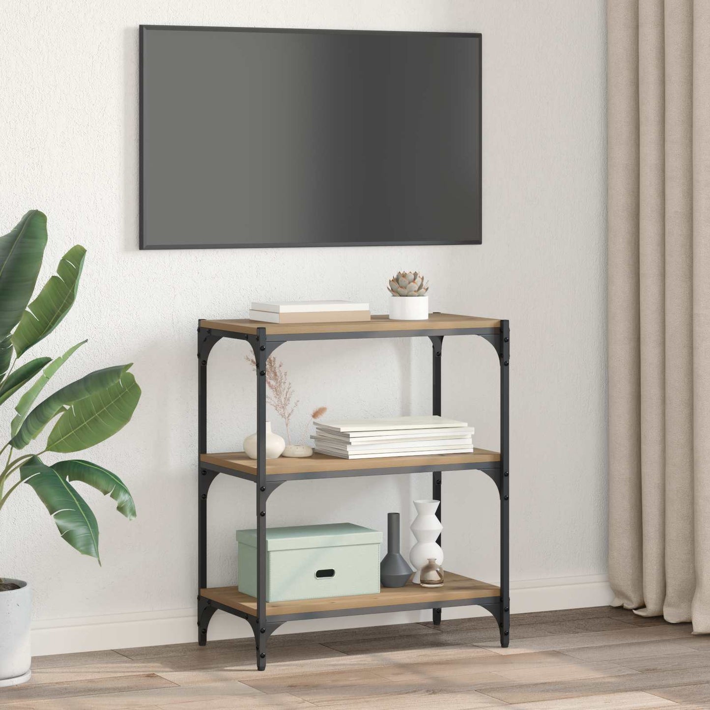 vidaXL Book Cabinet 3-Tier 60 x 33 x 70.5 cm Engineered wood