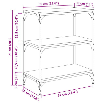 vidaXL Book Cabinet Black oak 60 x 33 x 70.5 cm Engineered wood
