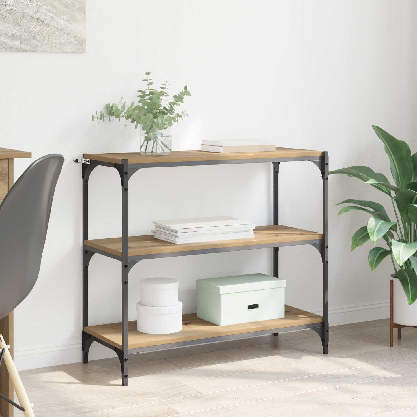 vidaXL Book Cabinet 3-Tier 80 x 33 x 70.5 cm Engineered wood