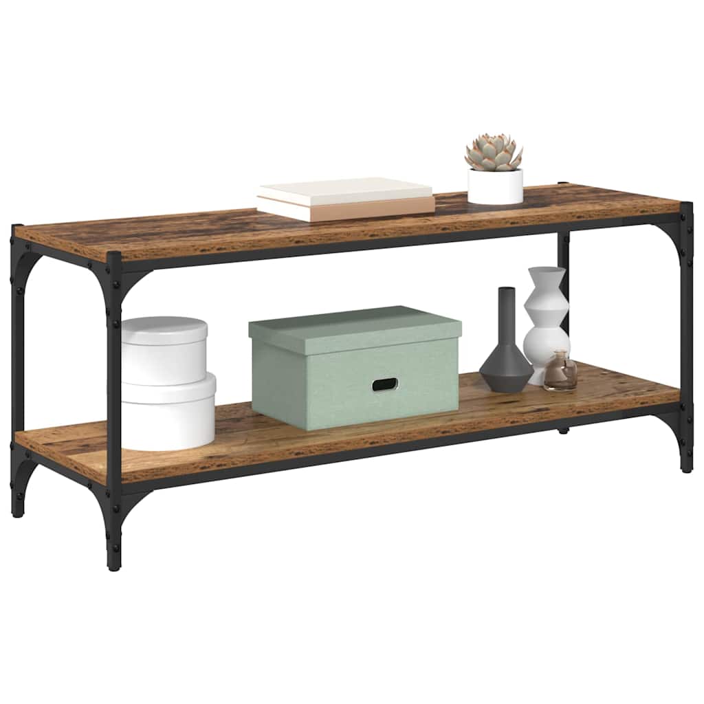 vidaXL TV Cabinet Old Wood 100 x 33 x 41 cm Engineered Wood and Iron
