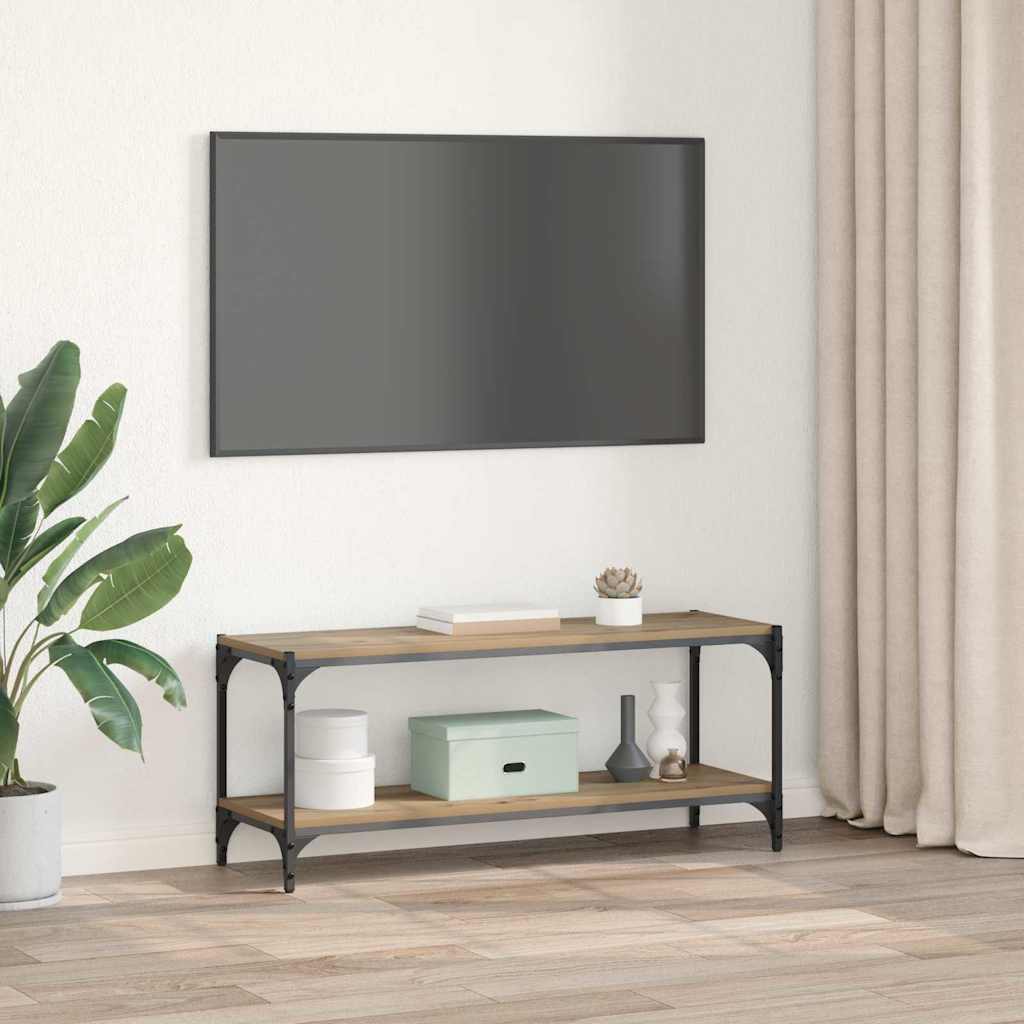 vidaXL TV Cabinet 2-Tier 100 x 33 x 41 cm Engineered Wood and Iron