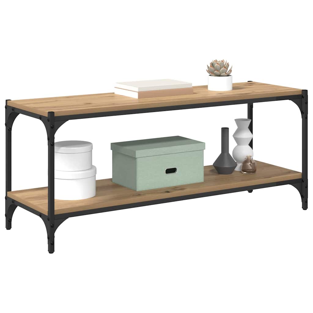 vidaXL TV Cabinet 2-Tier 100 x 33 x 41 cm Engineered Wood and Iron