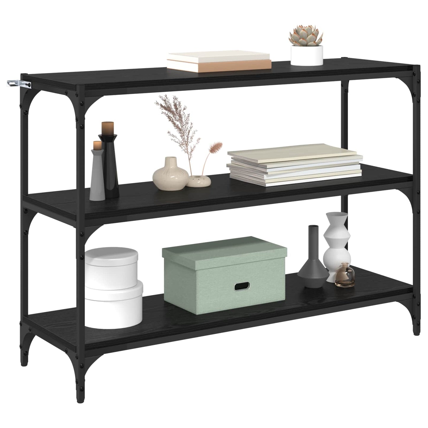 vidaXL Book Cabinet Black oak 100 x 33 x 70.5 cm Engineered wood
