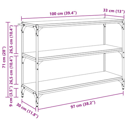 vidaXL Book Cabinet Black oak 100 x 33 x 70.5 cm Engineered wood