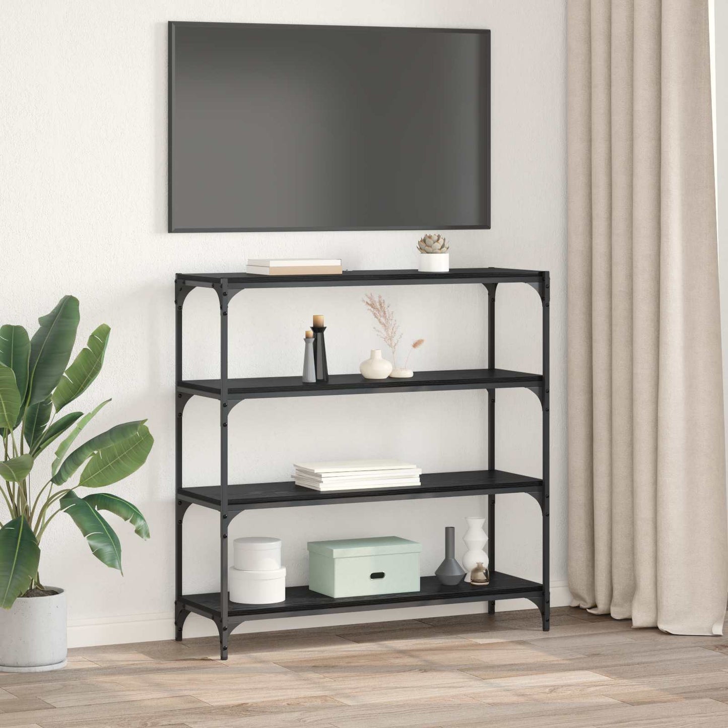vidaXL Book Cabinet Black Oak 100 x 33 x 100 cm