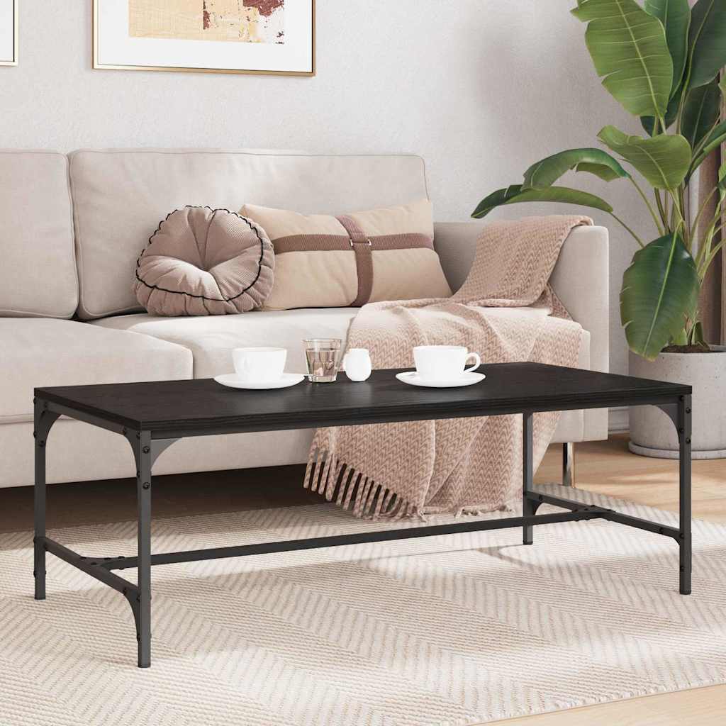 vidaXL Coffee Table Black Oak 100 x 50 x 35 cm Engineered Wood