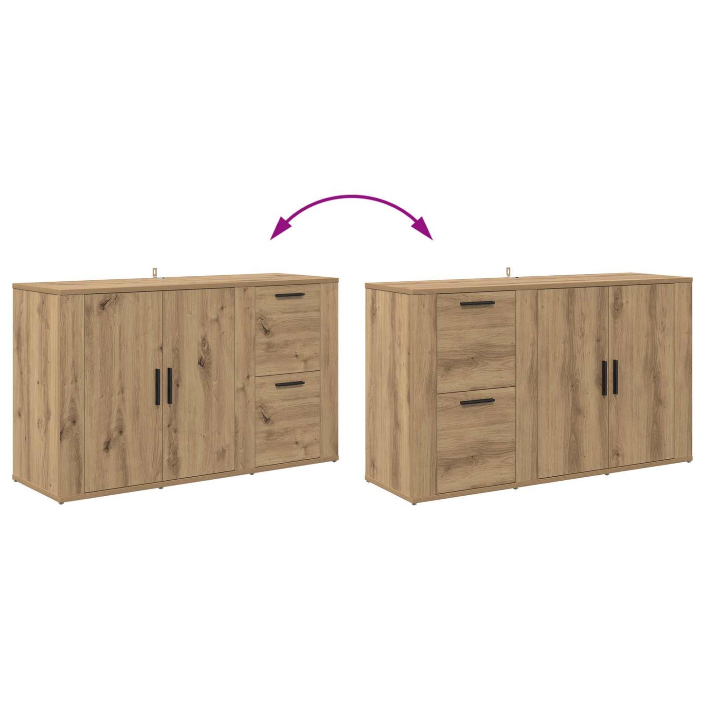 vidaXL Sideboard Artisan Oak 100 x 33 x 59.5 cm Engineered Wood