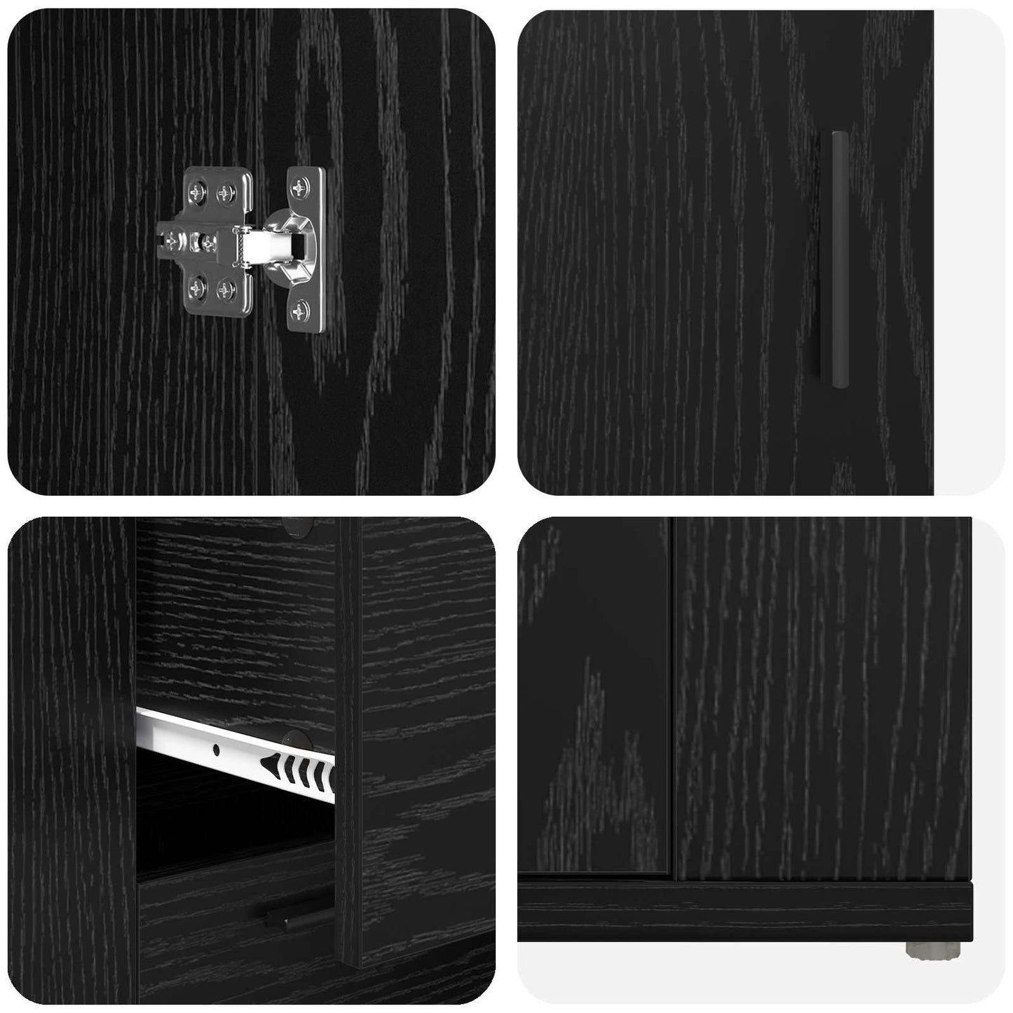 vidaXL Sideboard Black Oak 100 x 33 x 59.5 cm Engineered Wood