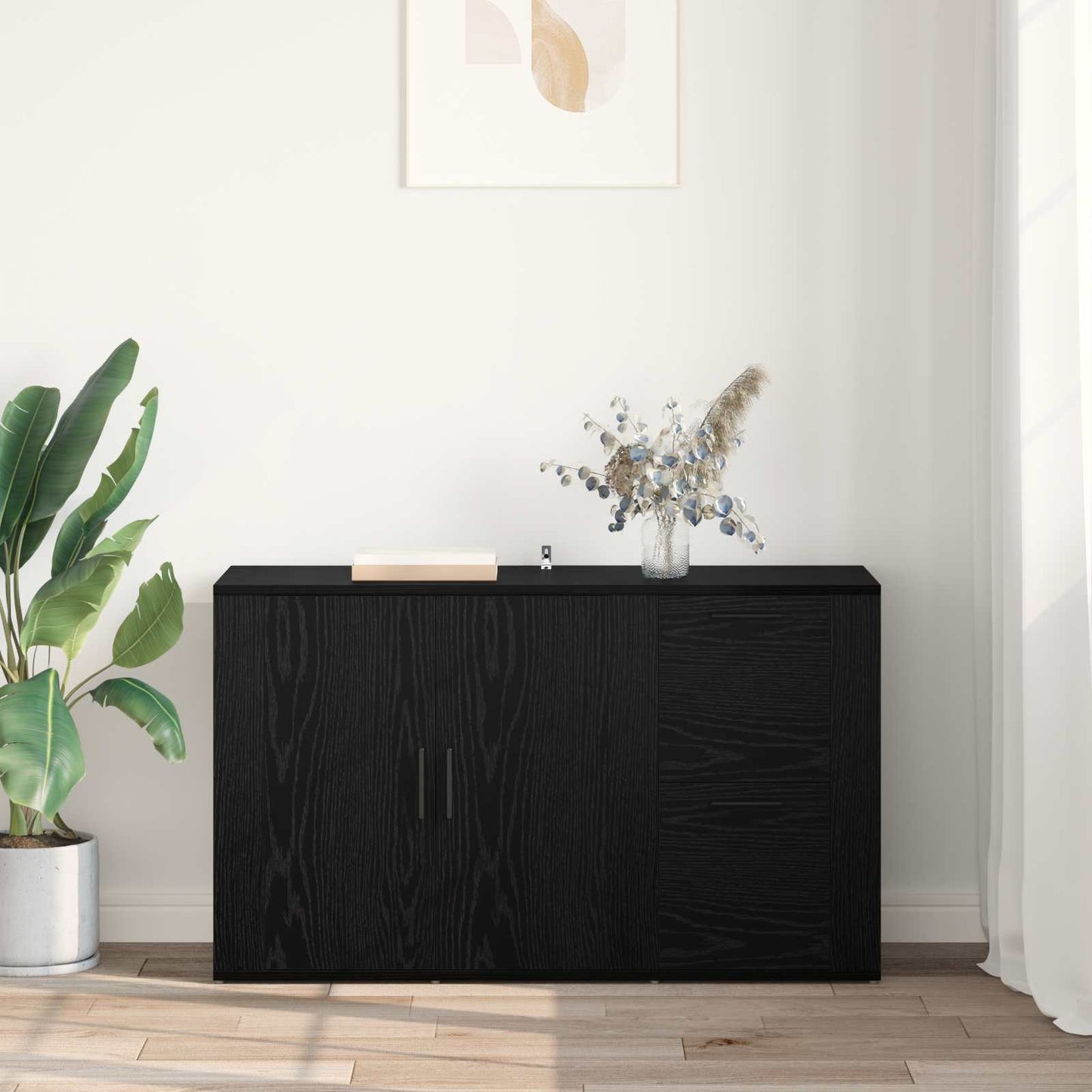 vidaXL Sideboard Black Oak 100 x 33 x 59.5 cm Engineered Wood