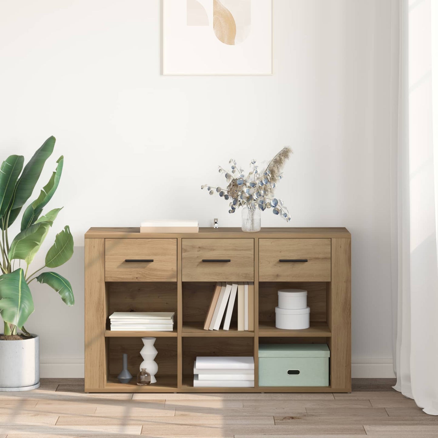 vidaXL Sideboard Artisan Oak 100 x 30 x 59.5 cm Engineered Wood