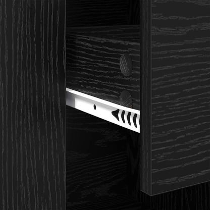 vidaXL Sideboard Black Oak 100 x 30 x 59.5 cm Engineered Wood