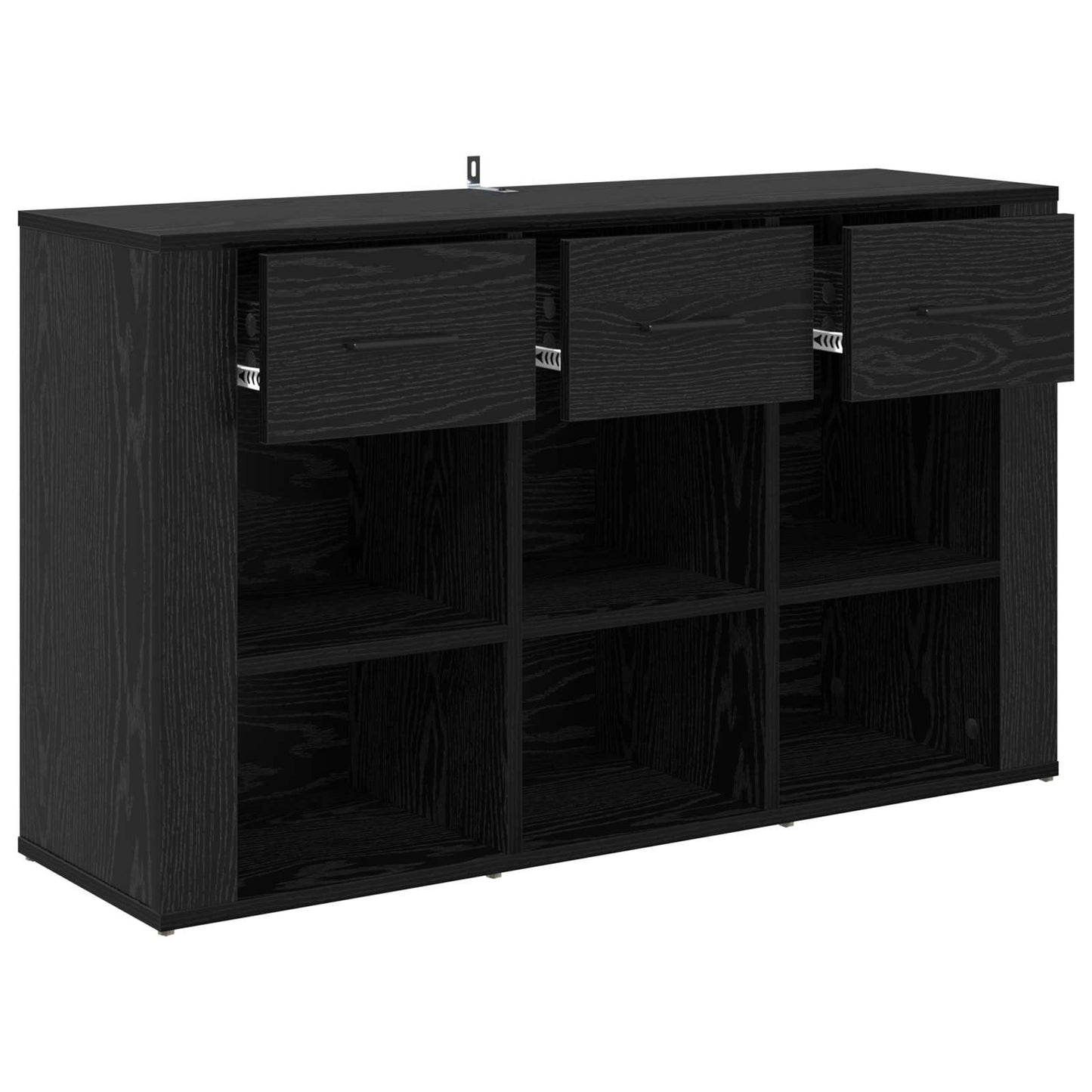 vidaXL Sideboard Black Oak 100 x 30 x 59.5 cm Engineered Wood