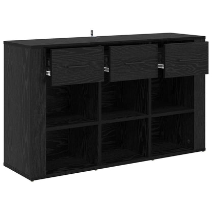 vidaXL Sideboard Black Oak 100 x 30 x 59.5 cm Engineered Wood