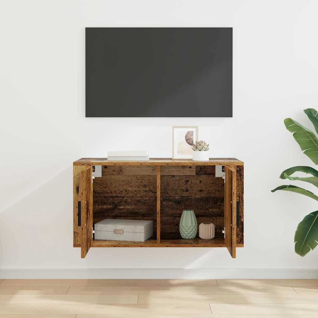 vidaXL Wall Mounted TV Cabinet Wall-mounted Old Wood 80 x 34.5 x 40 cm