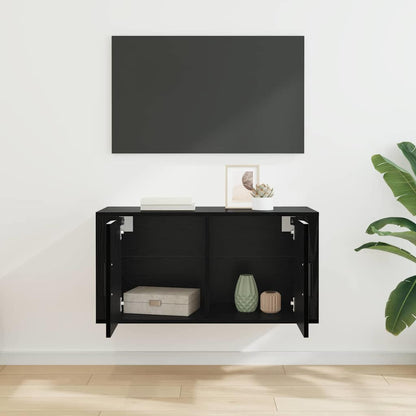 vidaXL 80 x 34.5 x 40 cm Black Oak Engineered Wood