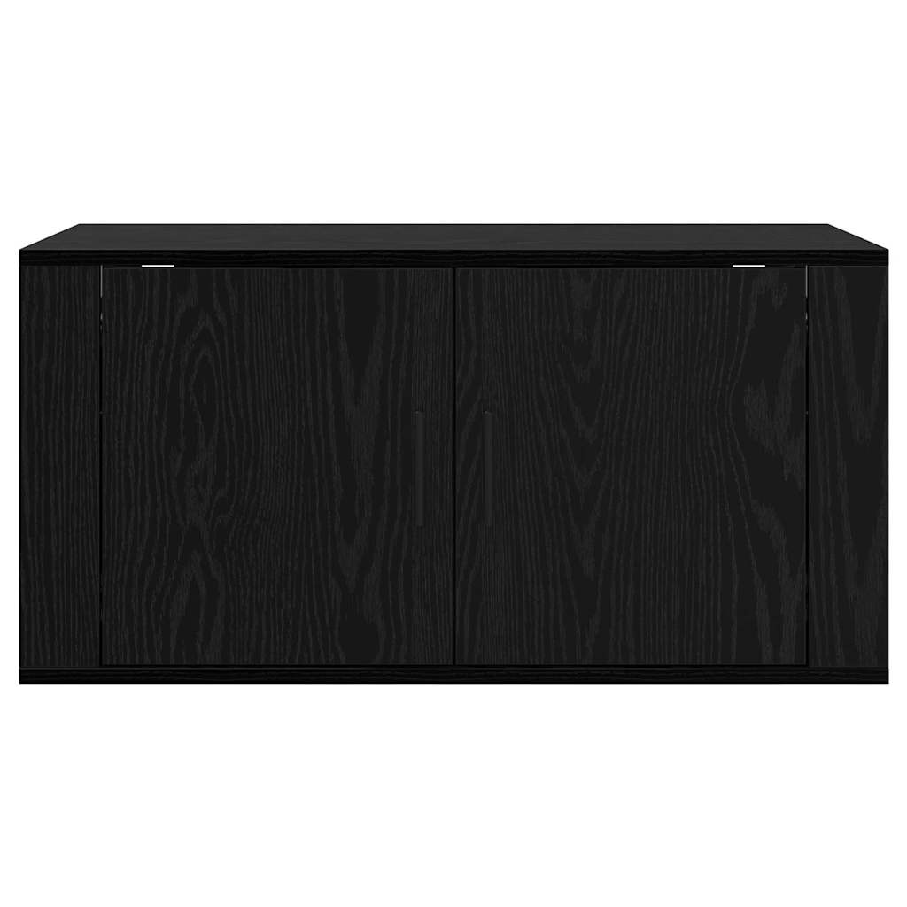 vidaXL 80 x 34.5 x 40 cm Black Oak Engineered Wood