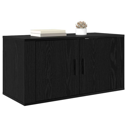 vidaXL 80 x 34.5 x 40 cm Black Oak Engineered Wood
