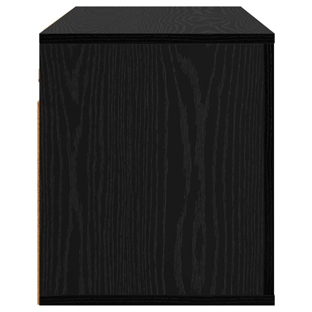 vidaXL Wall Mounted TV Cabinet Black Oak 80 x 34.5 x 40 cm