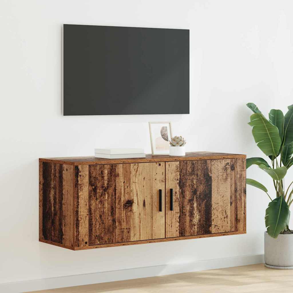vidaXL Wall Mounted TV Cabinet Old Wood 100 x 34.5 x 40 cm