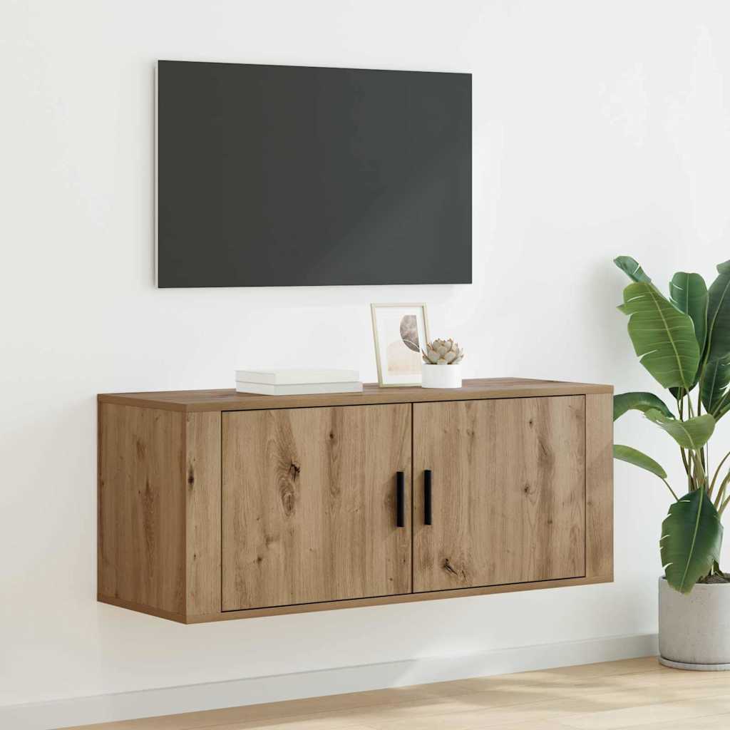 vidaXL Wall Mounted TV Cabinet 100 x 34.5 x 40 cm Artisan Oak