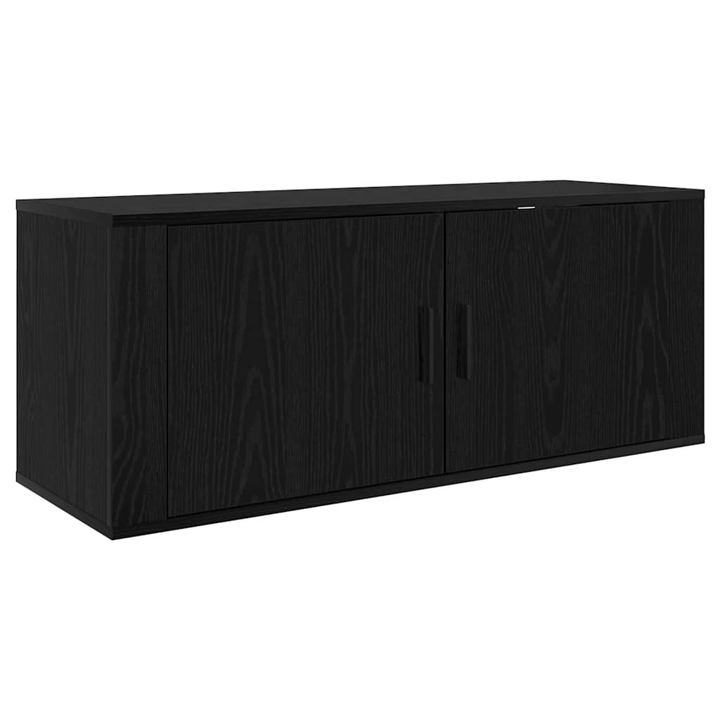 vidaXL Wall Mounted TV Cabinet Black Oak 100 x 34.5 x 40 cm