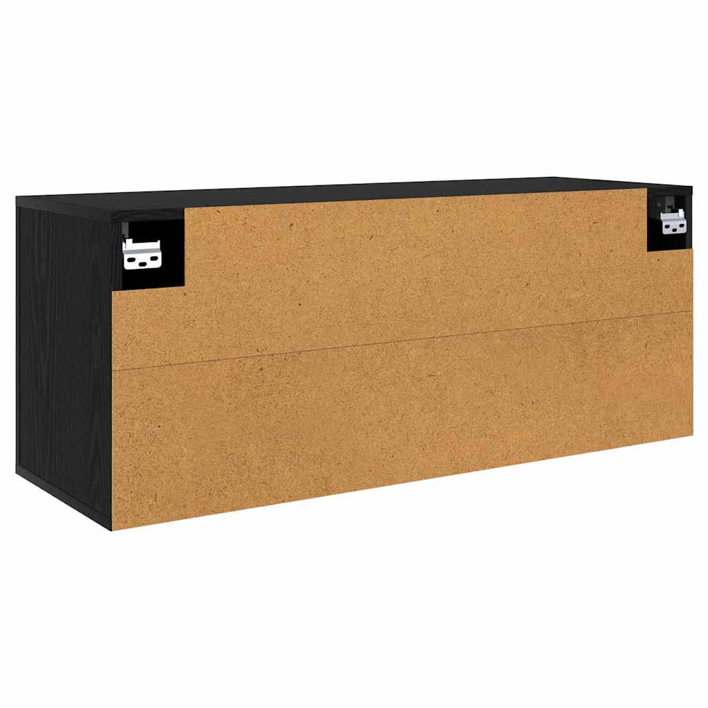 vidaXL Wall Mounted TV Cabinet Black Oak 100 x 34.5 x 40 cm