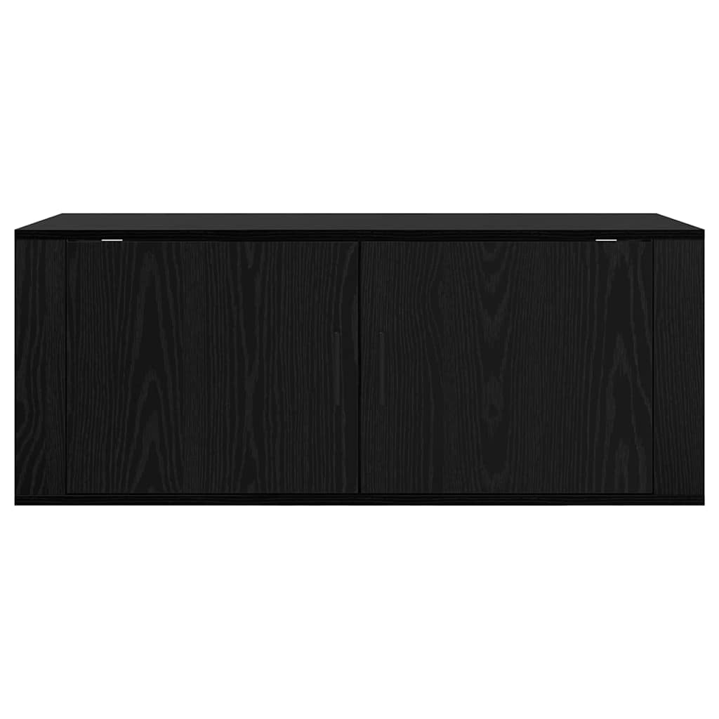 vidaXL Wall Mounted TV Cabinet Black Oak 100 x 34.5 x 40 cm