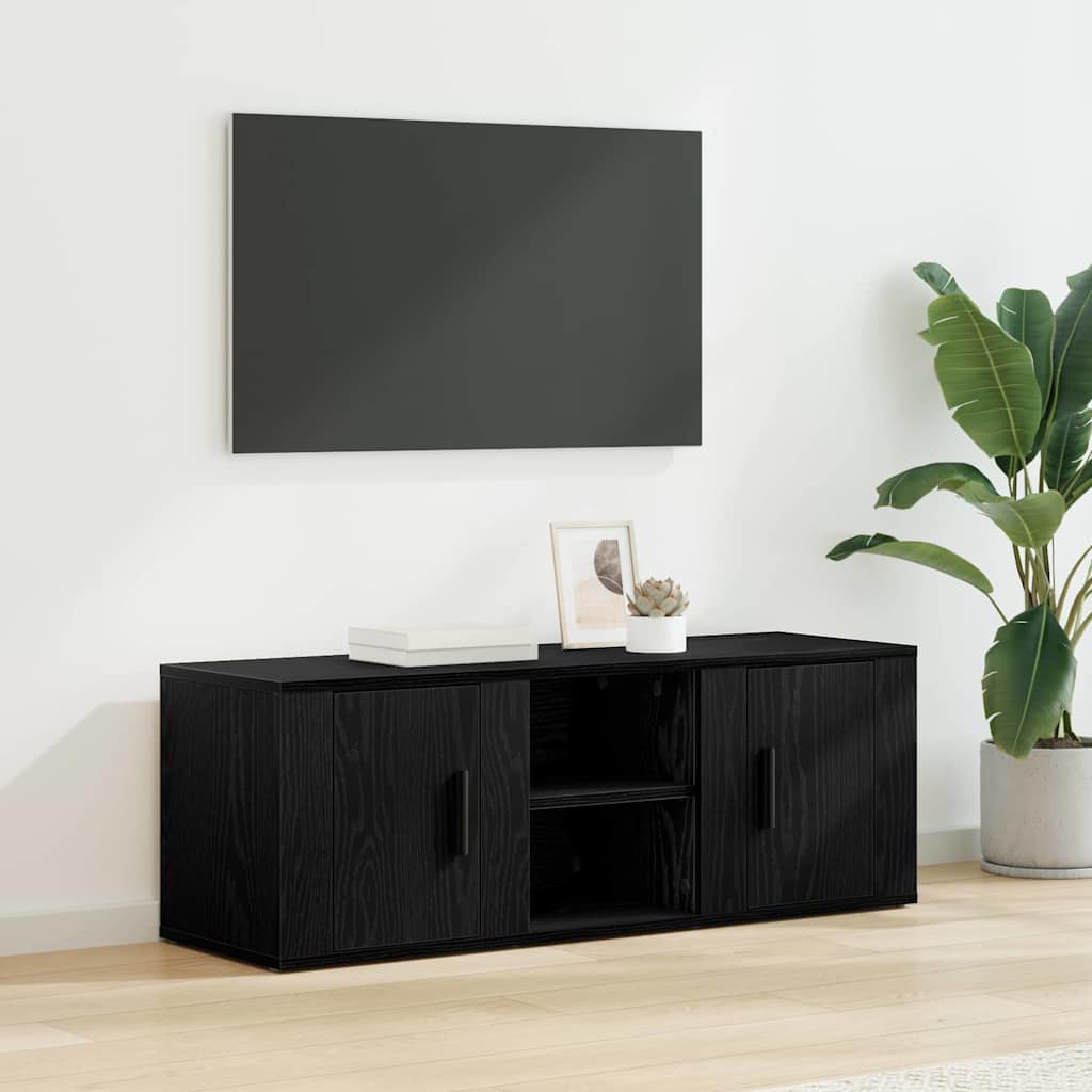 vidaXL TV Cabinet Black Oak 100 x 31.5 x 35 cm Engineered Wood