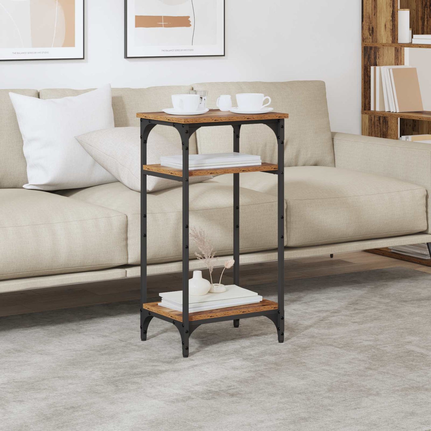 vidaXL Side Table Old Wood 40 x 30 x 75 cm Engineered Wood